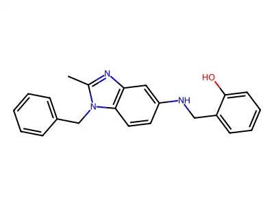 2-[[[2-Methyl-1-(phenylmethyl)-5-benzimidazolyl]amino]methyl]phenol structure