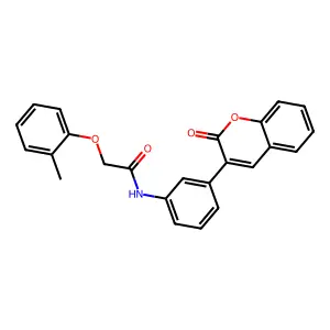 2-(2-methylphenoxy)-N-[3-(2-oxo-2H-chromen-3-yl)phenyl]acetamide structure