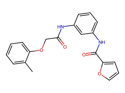 N-[3-[[2-(2-methylphenoxy)acetyl]amino]phenyl]furan-2-carboxamide structure