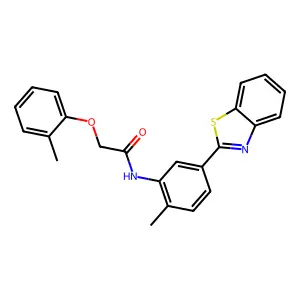 N-[5-(1,3-benzothiazol-2-yl)-2-methylphenyl]-2-(2-methylphenoxy)acetamide structure