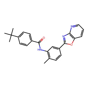 4-tert-butyl-N-[2-methyl-5-([1,3]oxazolo[4,5-b]pyridin-2-yl)phenyl]benzamide structure