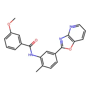 3-methoxy-N-[2-methyl-5-([1,3]oxazolo[4,5-b]pyridin-2-yl)phenyl]benzamide structure