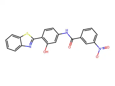 N-[4-(1,3-benzothiazol-2-yl)-3-hydroxyphenyl]-3-nitrobenzamide structure
