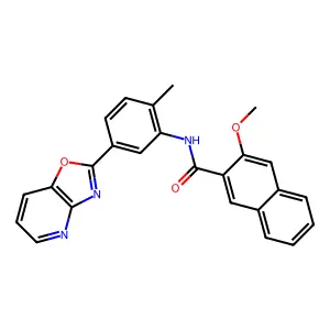 3-methoxy-N-(2-methyl-5-[1,3]oxazolo[4,5-b]pyridin-2-ylphenyl)-2-naphthamide structure