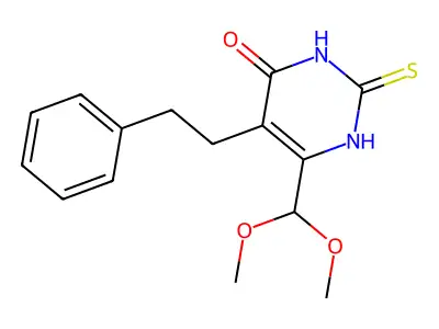 6-(dimethoxymethyl)-5-(2-phenylethyl)-2-sulfanylidene-1H-pyrimidin-4-one structure