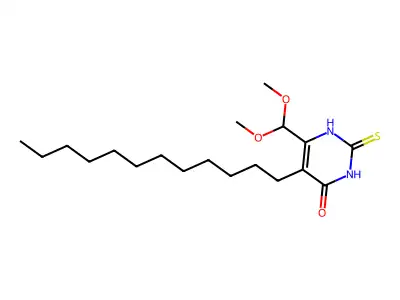 6-(Dimethoxymethyl)-5-dodecyl-2-sulfanylidene-2,3-dihydropyrimidin-4(1H)-one structure