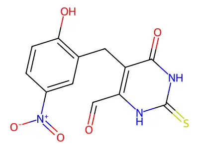 5-[(2-hydroxy-5-nitrophenyl)methyl]-4-oxo-2-sulfanylidene-1H structure