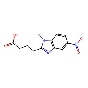 1-methyl-5-nitro-2-Benzimidazolebutyric acid structure