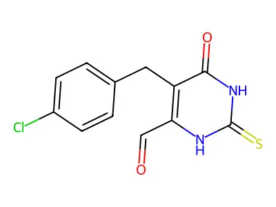 2-Mercapto-5-(4-chlorobenzyl)orotic aldehyde structure