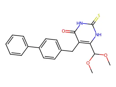 6-(dimethoxymethyl)-5-[(4-phenylphenyl)methyl]-2-sulfanylide structure