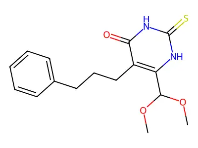 6-(dimethoxymethyl)-5-(3-phenylpropyl)-2-sulfanylidene-1H-pyrimidin-4-one structure