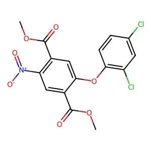 Dimethyl 2-(2,4-dichlorophenoxy)-5-nitrobenzene-1,4-dicarboxylate structure