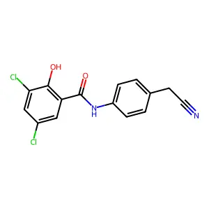 3,5-dichloro-N-[4-(cyanomethyl)phenyl]-2-hydroxybenzamide structure
