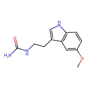 2-(5-methoxy-1H-indol-3-yl)ethylurea structure