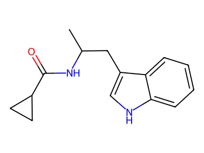 N-[1-(1H-indol-3-yl)propan-2-yl]cyclopropanecarboxamide structure