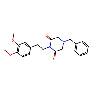 4-Benzyl-1-[2-(3,4-dimethoxyphenyl)ethyl]piperazine-2,6-dione structure