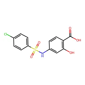4-{[(4-Chlorophenyl)sulfonyl]amino}-2-hydroxybenzoic acid structure