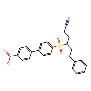 3-({[4-(4-Nitrophenyl)phenyl]sulfonyl}(2-phenylethyl)amino)propanenitrile structure
