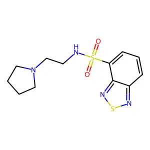 N-(2-pyrrolidin-1-ylethyl)-2,1,3-benzothiadiazole-4-sulfonamide structure