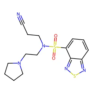 N-(2-cyanoethyl)-N-(2-pyrrolidin-1-ylethyl)-2,1,3-benzothiadiazole-4-sulfonamide structure