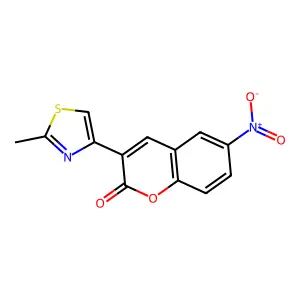 3-(2-methyl-1,3-thiazol-4-yl)-6-nitro-2H-chromen-2-one structure