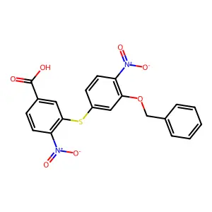 4-Nitro-3-[4-nitro-3-(phenylmethoxy)phenylthio]benzoic acid structure