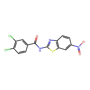 3,4-dichloro-N-(6-nitro-1,3-benzothiazol-2-yl)benzamide structure