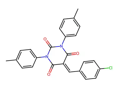 5-[(4-chlorophenyl)methylidene]-1,3-bis(4-methylphenyl)-1,3-diazinane-2,4,6-trione structure