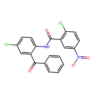 N-(2-benzoyl-4-chlorophenyl)-2-chloro-5-nitrobenzamide structure