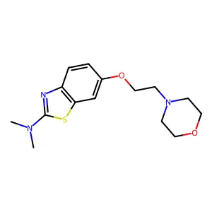 N,N-dimethyl-6-(2-morpholin-4-ylethoxy)-1,3-benzothiazol-2-amine structure