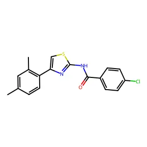 4-chloro-N-[4-(2,4-dimethylphenyl)-1,3-thiazol-2-yl]benzamide structure