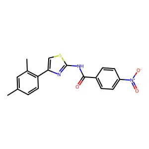 N-[4-(2,4-dimethylphenyl)-1,3-thiazol-2-yl]-4-nitrobenzamide structure