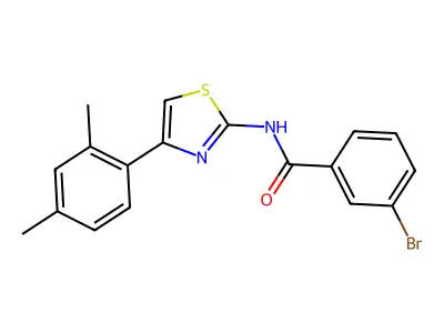 3-bromo-N-[4-(2,4-dimethylphenyl)-1,3-thiazol-2-yl]benzamide structure