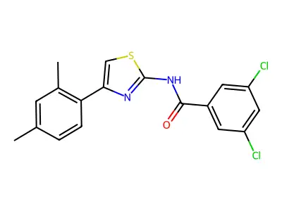 3,5-dichloro-N-[4-(2,4-dimethylphenyl)-1,3-thiazol-2-yl]benzamide structure