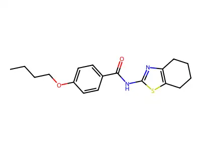 4-butoxy-N-(4,5,6,7-tetrahydro-1,3-benzothiazol-2-yl)benzamide structure