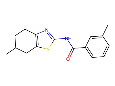 3-methyl-N-(6-methyl-4,5,6,7-tetrahydro-1,3-benzothiazol-2-yl)benzamide structure