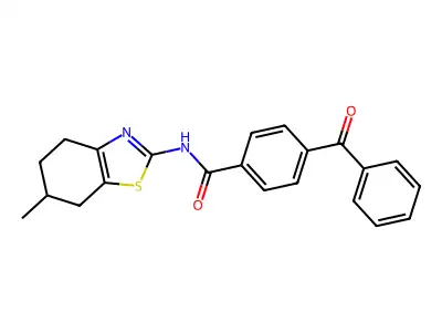 4-benzoyl-N-(6-methyl-4,5,6,7-tetrahydro-1,3-benzothiazol-2-yl)benzamide structure