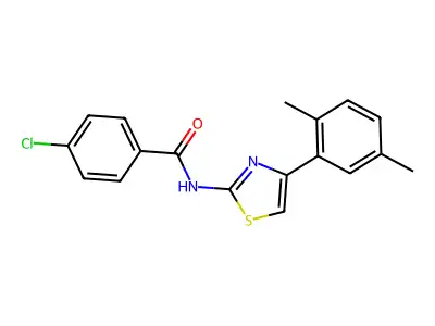 4-chloro-N-[4-(2,5-dimethylphenyl)-1,3-thiazol-2-yl]benzamide structure