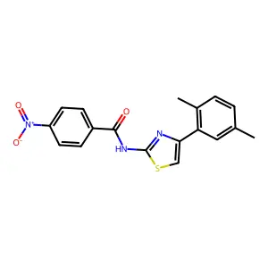 N-[4-(2,5-dimethylphenyl)-1,3-thiazol-2-yl]-4-nitrobenzamide structure
