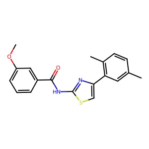 N-[4-(2,5-dimethylphenyl)-1,3-thiazol-2-yl]-3-methoxybenzamide structure