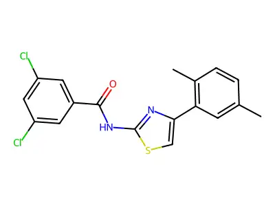 3,5-dichloro-N-[4-(2,5-dimethylphenyl)-1,3-thiazol-2-yl]benzamide structure