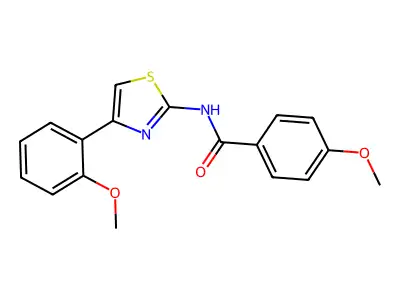4-methoxy-N-[4-(2-methoxyphenyl)-1,3-thiazol-2-yl]benzamide structure