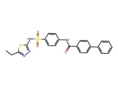 N-[4-[(5-ethyl-1,3,4-thiadiazol-2-yl)sulfamoyl]phenyl]-4-phenylbenzamide structure