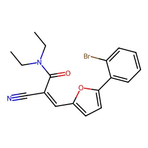 3-[5-(2-bromophenyl)furan-2-yl]-2-cyano-N,N-diethylprop-2-enamide structure