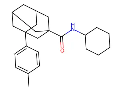 N-cyclohexyl-3-(4-methylphenyl)adamantane-1-carboxamide structure