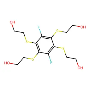 2-[2,5-Difluoro-3,4,6-tris(2-hydroxyethylsulfanyl)phenyl]sulfanylethanol structure