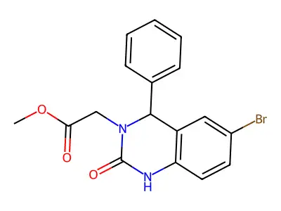 Methyl 2-(6-bromo-2-oxo-4-phenyl-1,4-dihydroquinazolin-3-yl)acetate structure