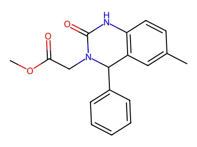 Methyl 2-(6-methyl-2-oxo-4-phenyl-1,4-dihydroquinazolin-3-yl)acetate structure