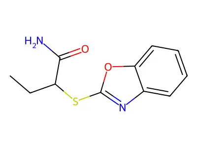 2-(1,3-Benzoxazol-2-ylsulfanyl)butanamide structure