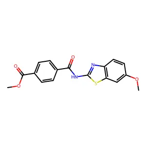Methyl 4-[(6-methoxy-1,3-benzothiazol-2-yl)carbamoyl]benzoate structure